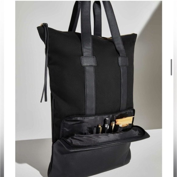 Jaanuu Black Leather Nursing Backpack main image 6